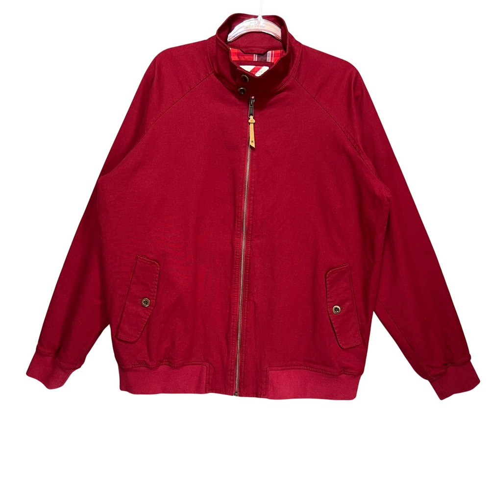 Best Made Co Mens Red Harrington Cotton Bomber Jacket Plaid Lined Large Heritage